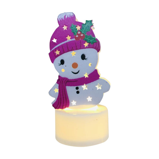 Sandsberg | Elektronische LED Weihnachtskerzenlampen - Set von 10 – Niedliche Weihnachtsmann-, Schneemann- & Baum-Nachtlichter für festliche Heim-, Party- & Gartendekoration