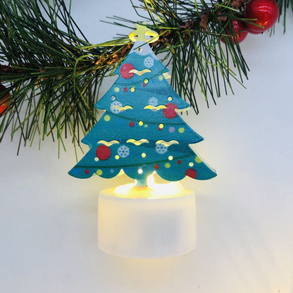 Sandsberg | Elektronische LED Weihnachtskerzenlampen - Set von 10 – Niedliche Weihnachtsmann-, Schneemann- & Baum-Nachtlichter für festliche Heim-, Party- & Gartendekoration