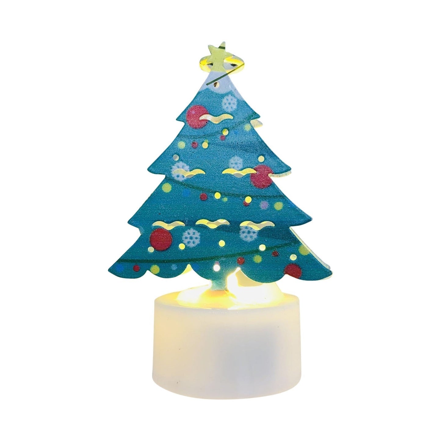 Sandsberg | Elektronische LED Weihnachtskerzenlampen - Set von 10 – Niedliche Weihnachtsmann-, Schneemann- & Baum-Nachtlichter für festliche Heim-, Party- & Gartendekoration