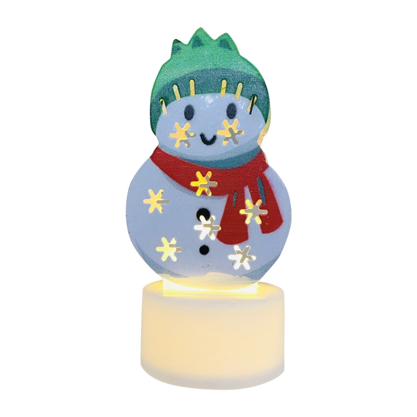 Sandsberg | Elektronische LED Weihnachtskerzenlampen - Set von 10 – Niedliche Weihnachtsmann-, Schneemann- & Baum-Nachtlichter für festliche Heim-, Party- & Gartendekoration