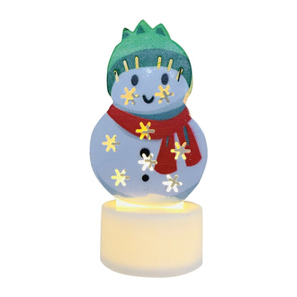 Sandsberg | Elektronische LED Weihnachtskerzenlampen - Set von 10 – Niedliche Weihnachtsmann-, Schneemann- & Baum-Nachtlichter für festliche Heim-, Party- & Gartendekoration