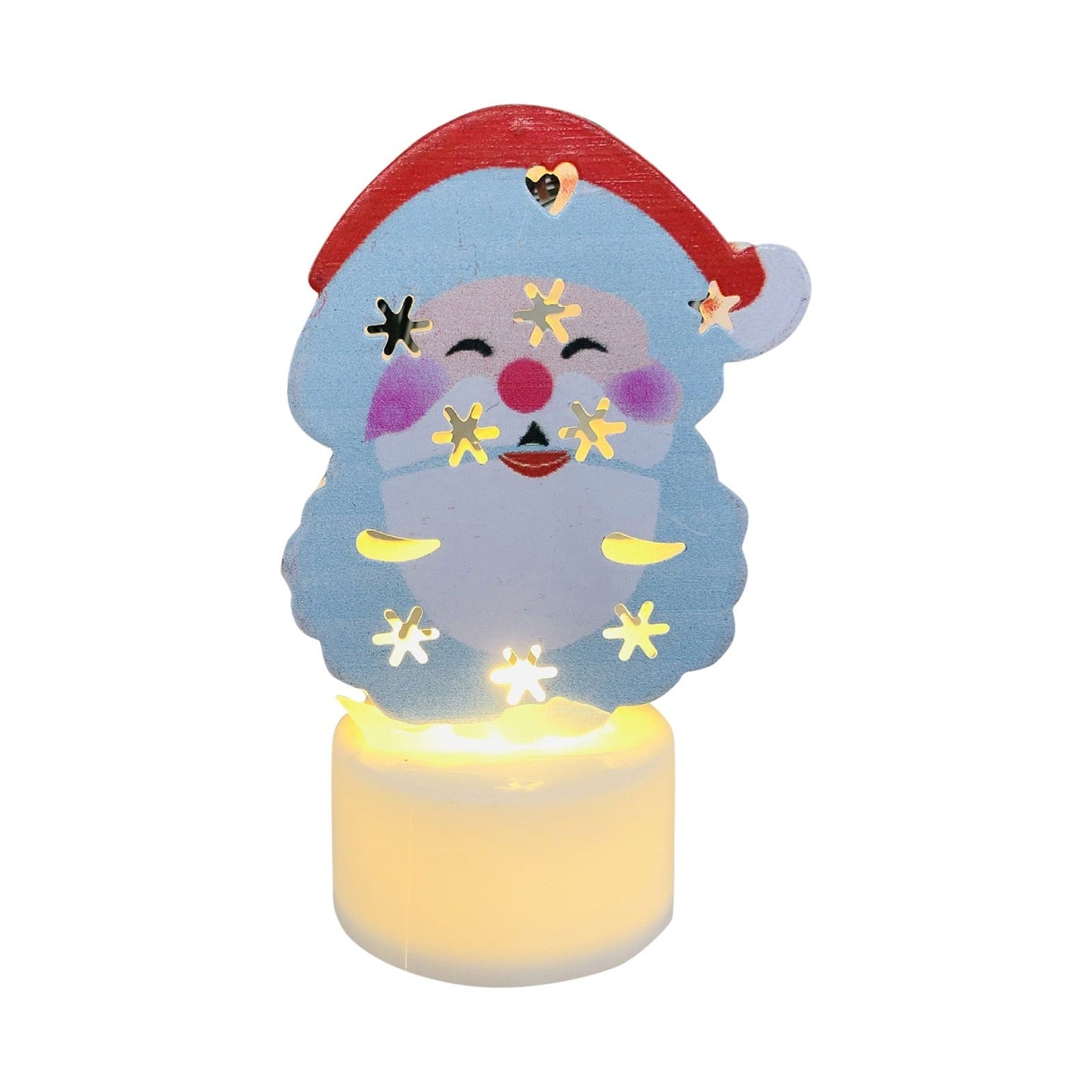 Sandsberg | Elektronische LED Weihnachtskerzenlampen - Set von 10 – Niedliche Weihnachtsmann-, Schneemann- & Baum-Nachtlichter für festliche Heim-, Party- & Gartendekoration