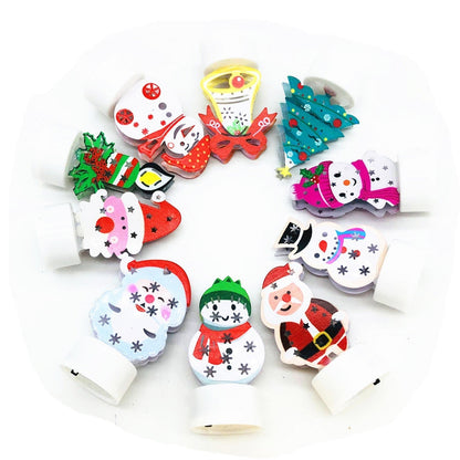 Sandsberg | Elektronische LED Weihnachtskerzenlampen - Set von 10 – Niedliche Weihnachtsmann-, Schneemann- & Baum-Nachtlichter für festliche Heim-, Party- & Gartendekoration