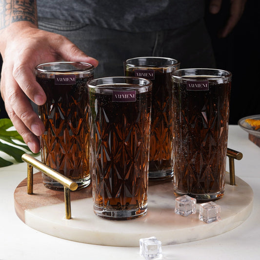 Erhöhtes geätztes Highball-Glas