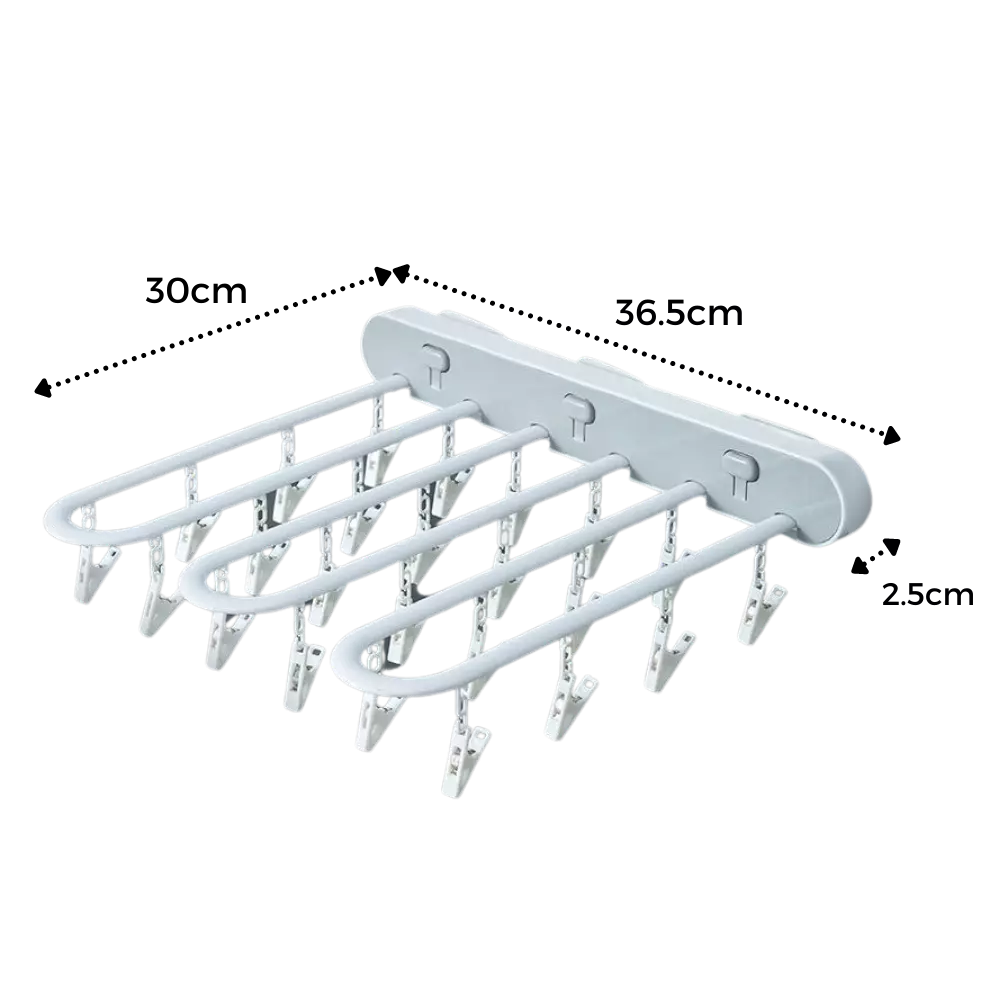 Faltbarer Trockenständer, Multi-Clips Wandmontage Kleiderbügel