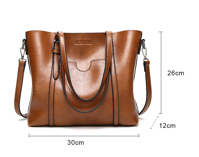 Damen Leder Luxus Schultertasche