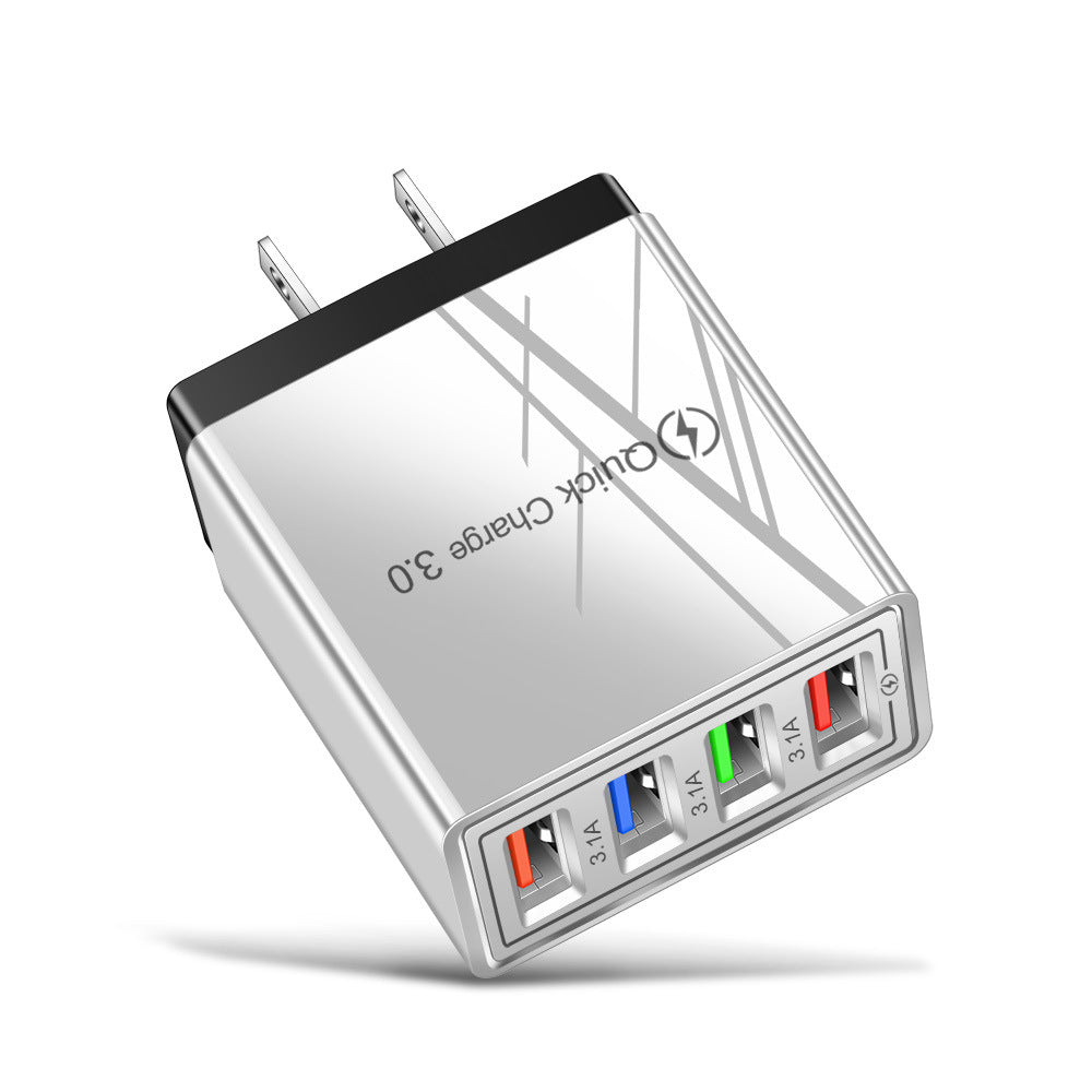 USB-Ladegerät Quick Charge 3.0 4 Telefonadapter für Tablet Tragbares mobiles Wandladegerät Schnellladegerät