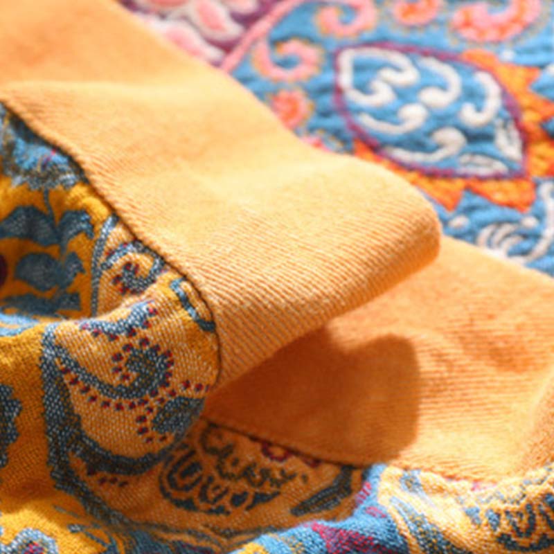 Bequeme Wendesteppdecke aus Baumwolle in Dunkelorange