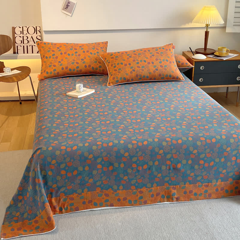 Baumwollgaze, elegante, weiche Bettdecke mit Blättern