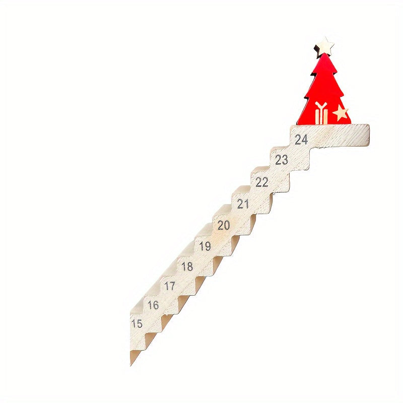 Sandsberg | Santa Adventskalender – 24-tägiger Holz-Weihnachtscountdown mit englischem Text, Tischdeko für Feiern, Zuhause und festliche Displays