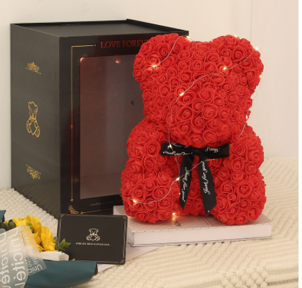 Valentinstag Geschenk Rose Bär Ewige Blume Rose Teddybär PE Schaum Bär 25cm Valentinstag