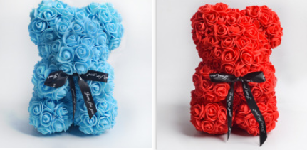 Valentinstag Geschenk Rose Bär Ewige Blume Rose Teddybär PE Schaum Bär 25cm Valentinstag