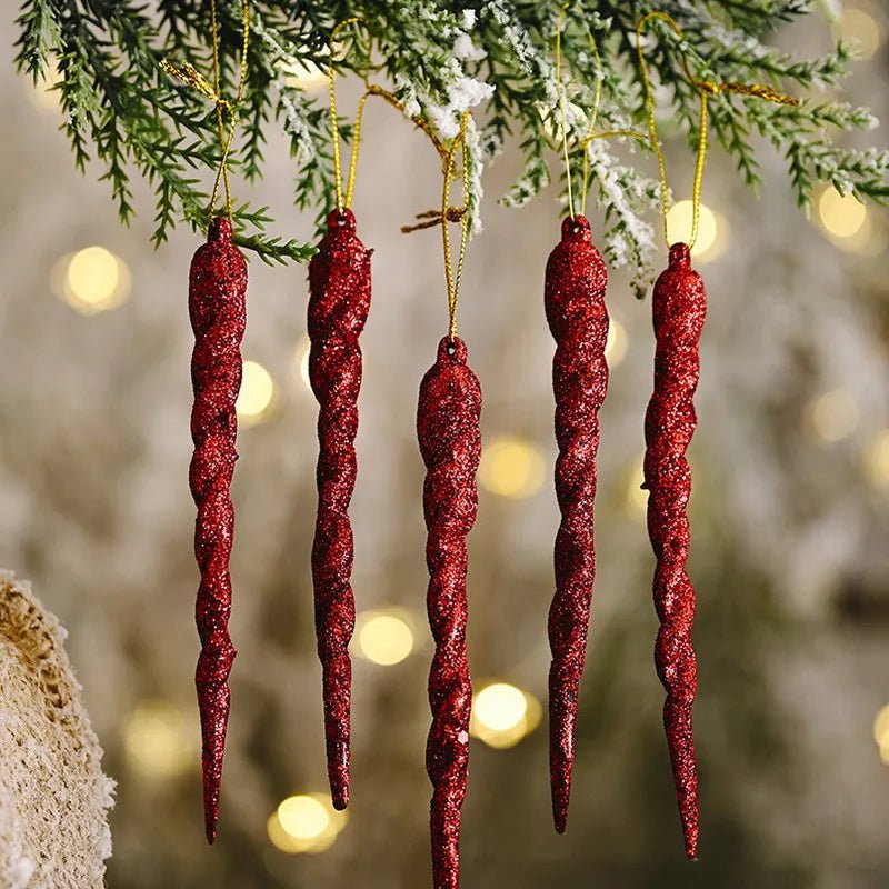 Sandsberg | Künstliche Eiszapfen Weihnachtsbaumornamente Set – Winterwunderland Baumdekorationen für Partys & Neujahrszauber