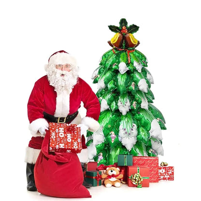 Sandsberg | Festlicher Stehender Weihnachtsbaum Ballon – Schimmernde Aluminiumfolie Dekoration für Feiertagsfeiern & Fröhliche Wohnkultur