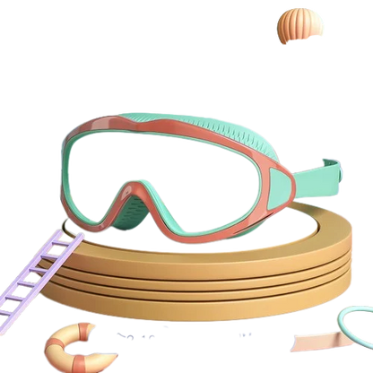 HD-Schwimmbrille für Kinder mit großem Rahmen, wasserdicht und beschlagfrei