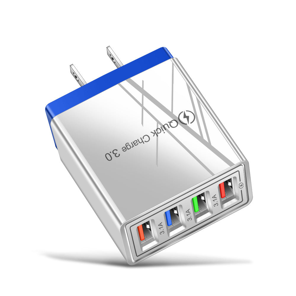 USB-Ladegerät Quick Charge 3.0 4 Telefonadapter für Tablet Tragbares mobiles Wandladegerät Schnellladegerät