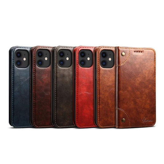 Sandsberg | Cover Echtleder Geldbörse Tasche für iPhone 12