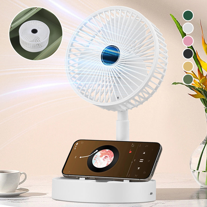 Wiederaufladbarer Faltbarer Teleskop-Tischventilator - Tragbar und Leise für Jede Sommeraktivität