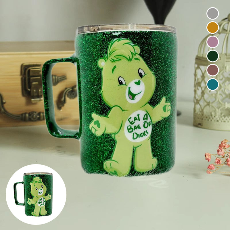 Bär Glitzer Edelstahlbecher
