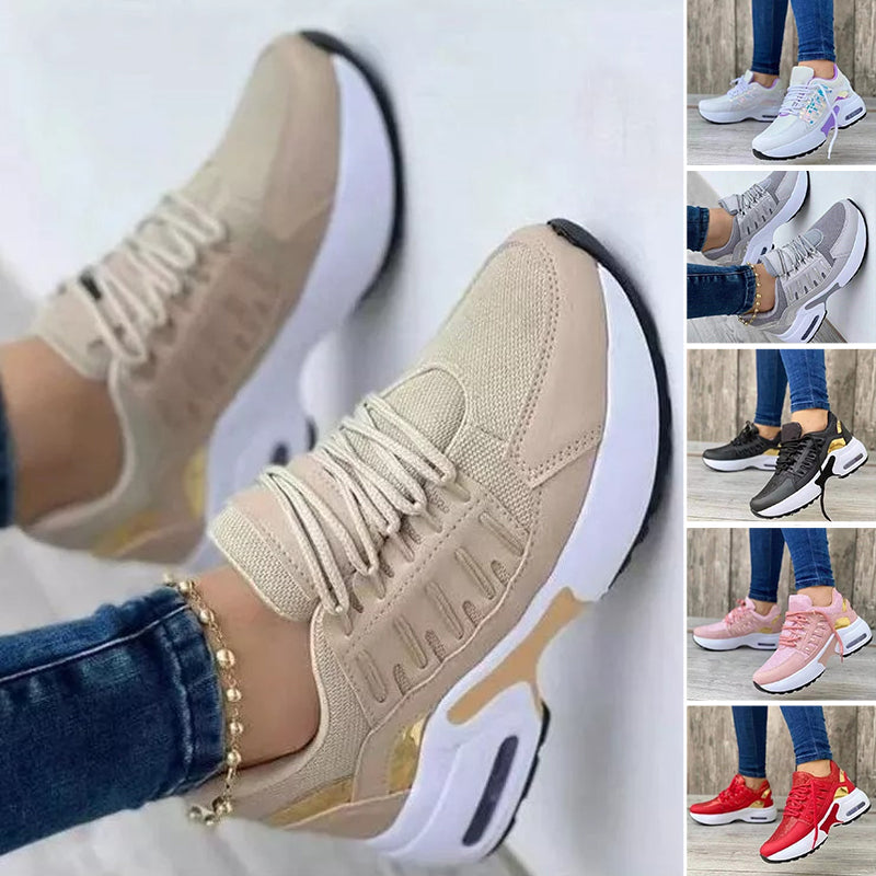 Damen Schnür Mesh Schuhe