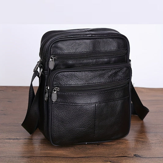 Sandsberg | Herren Echtleder Schultertasche – Rindsleder Umhängetasche mit verstellbarem Schulterriemen