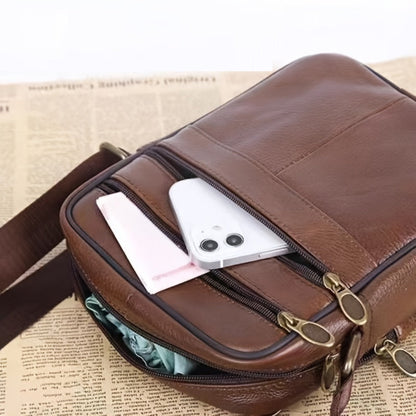 Sandsberg | Herren Echtleder Schultertasche – Rindsleder Umhängetasche mit verstellbarem Schulterriemen