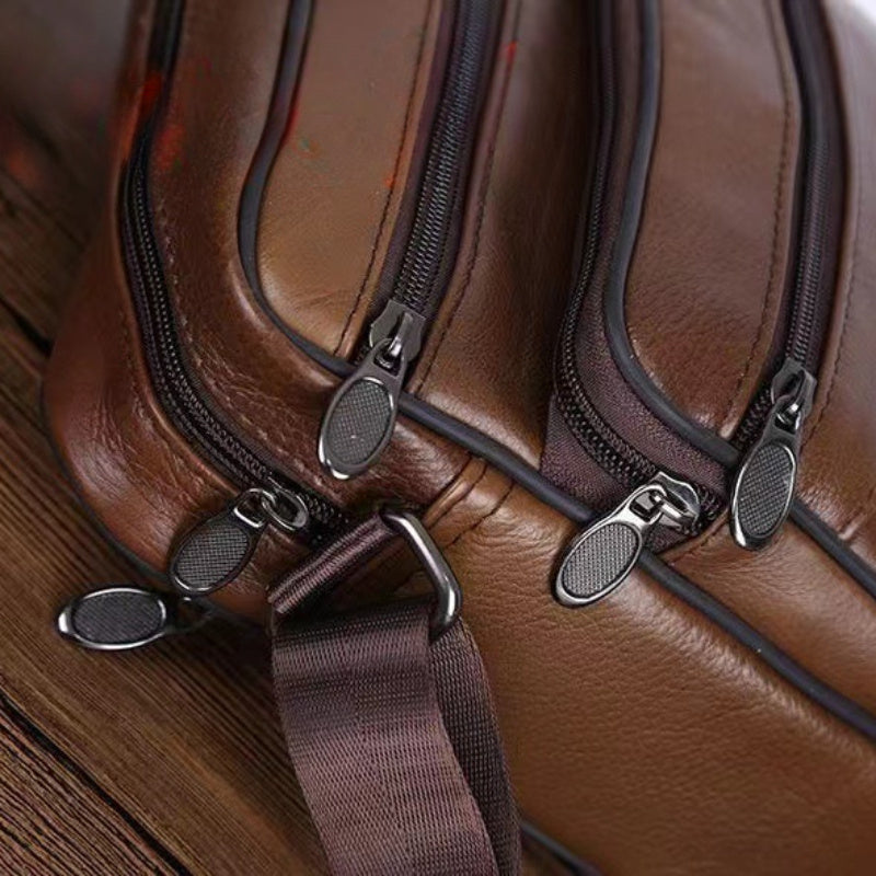 Sandsberg | Herren Echtleder Schultertasche – Rindsleder Umhängetasche mit verstellbarem Schulterriemen