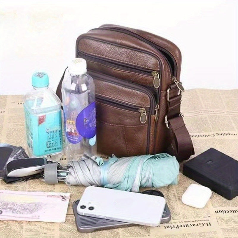 Sandsberg | Herren Echtleder Schultertasche – Rindsleder Umhängetasche mit verstellbarem Schulterriemen