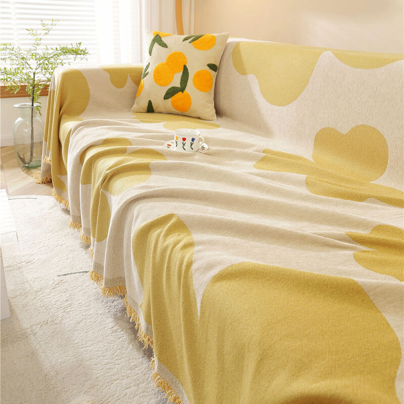 Kleeblattmusterdecke Chenille Große Sofabezug