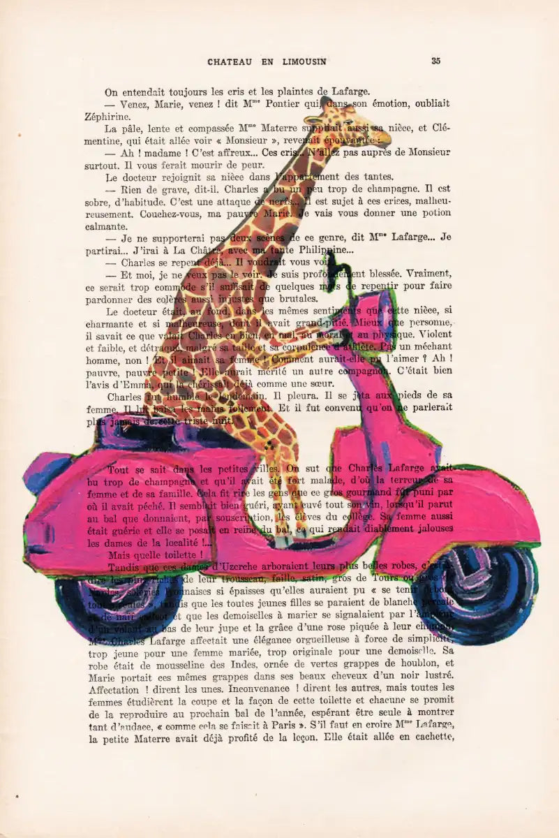 Sandsberg | Giraffe Auf Motorrad Wandkunst