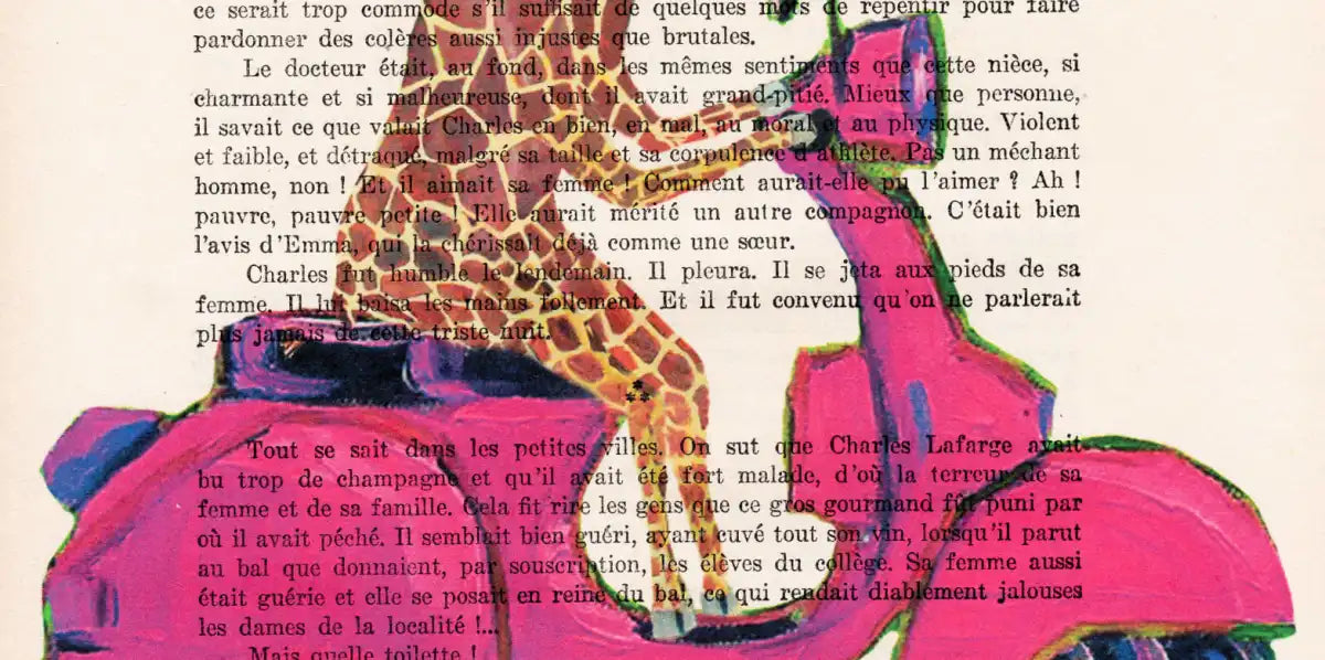 Sandsberg | Giraffe Auf Motorrad Wandkunst