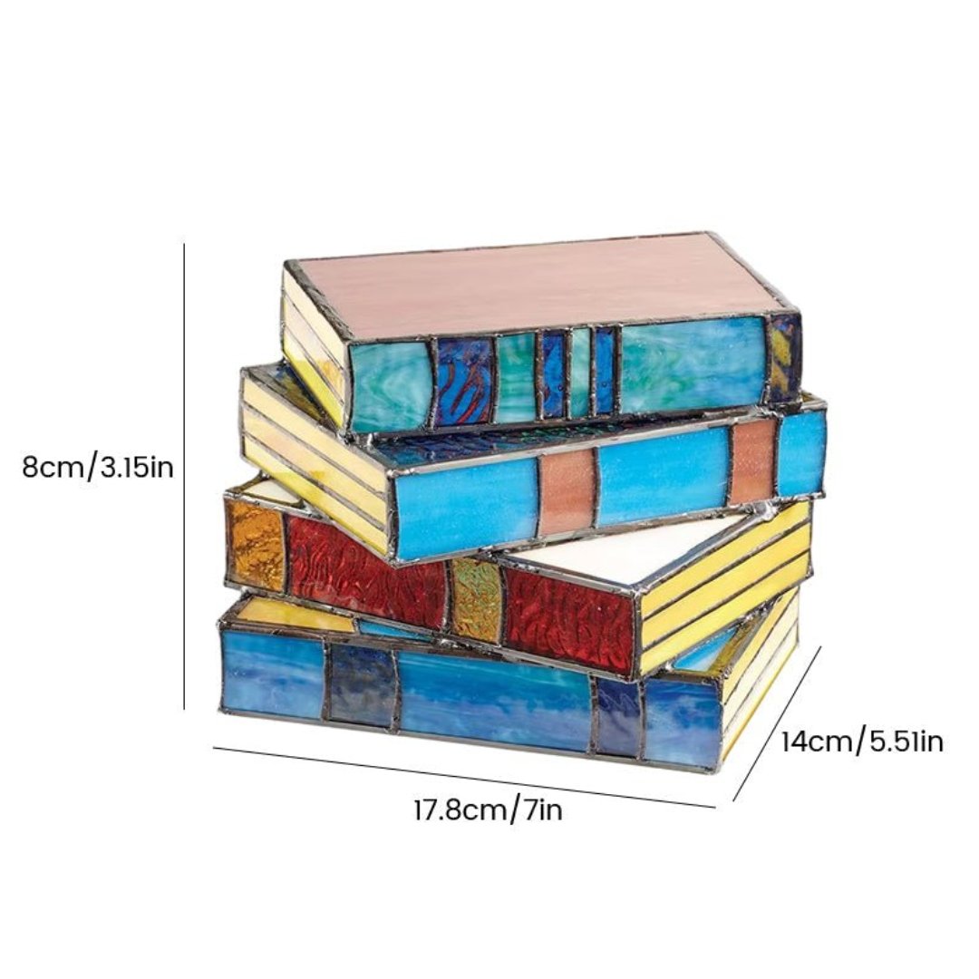 Glas Stapelbare Bücherlampe | Buntglas