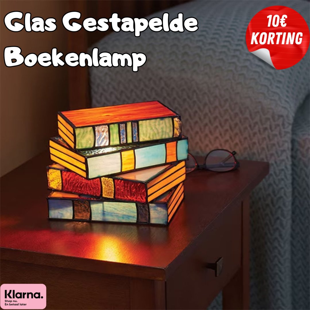 Glas Stapelbare Bücherlampe | Buntglas