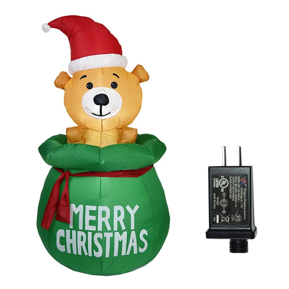 Sandsberg | Leuchtender LED Aufblasbarer Weihnachtsbaum & Elf – Festliches Außendekor für Magische Partys & Neujahrsfreude