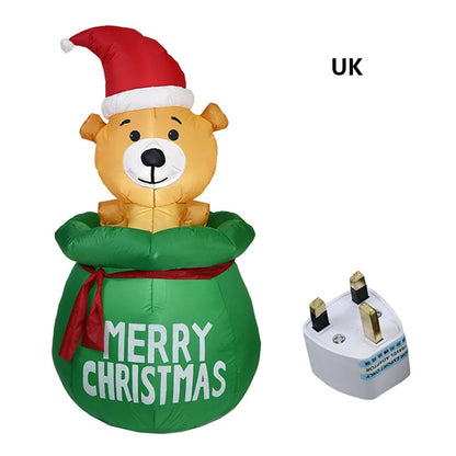 Sandsberg | Leuchtender LED Aufblasbarer Weihnachtsbaum & Elf – Festliches Außendekor für Magische Partys & Neujahrsfreude