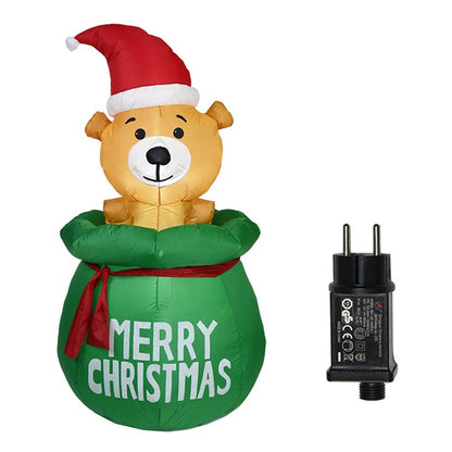 Sandsberg | Leuchtender LED Aufblasbarer Weihnachtsbaum & Elf – Festliches Außendekor für Magische Partys & Neujahrsfreude