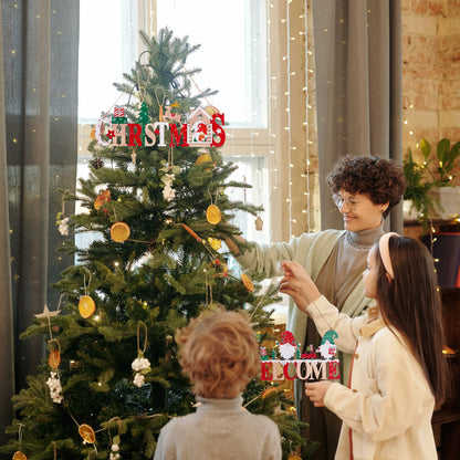 Sandsberg | Gnome Santa Claus Holz Aufhänger Beschilderung - Set von 5 – Festliche Weihnachtsdekoration für Zuhause, Tür und Baum, Perfekt für Feiertagsstimmung