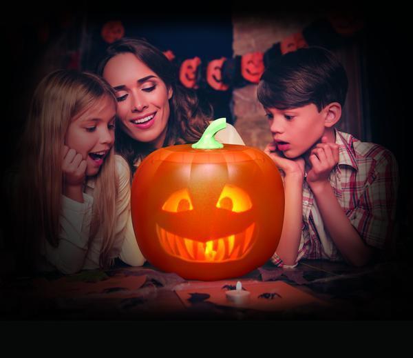Halloween sprechende animierte Kürbis mit integriertem Projektor & Lautsprecher