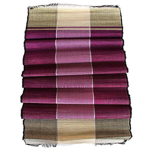 Handgefertigtes Tischset und Tischläufer aus afrikanischem Raffia-Leinen