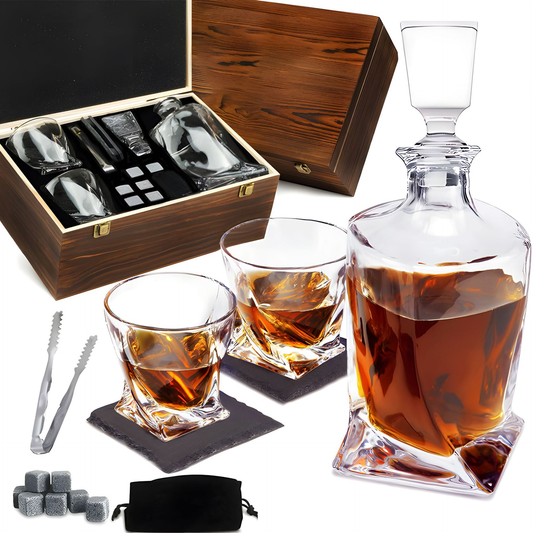Luxe Kristall PrestigePour Karaffe - Luxuriöses Kristall Whisky Set