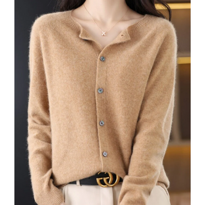 Damen Rundhals Cardigan Pullover