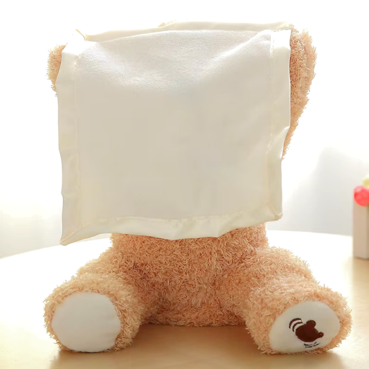 Sandsberg | SnuggleBuddy Peek-a-Boo Bär | Interaktives sprechendes Plüschtier für Babys & Kleinkinder