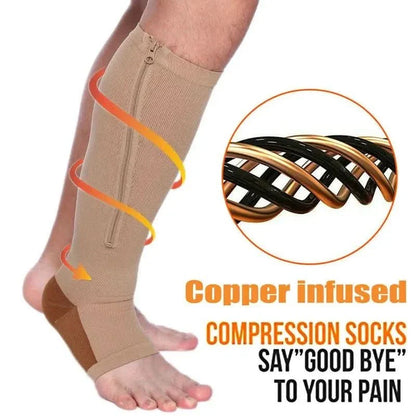 Sandsberg | Kompressionssocken mit Reißverschluss für Unterstützung und Linderung