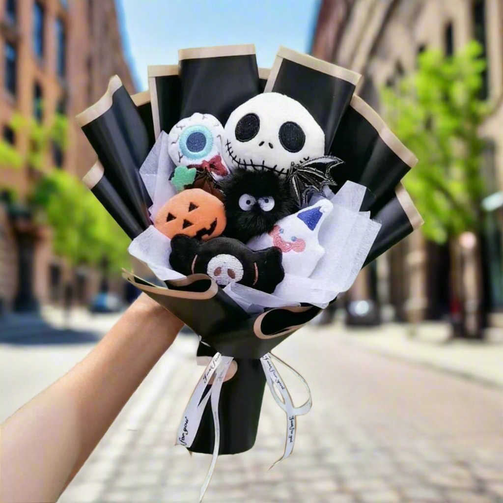 Sandsberg | Jack Skellington Blumenstrauß - Halloween Plüschpuppe Nightmare Before Christmas Blumenstrauß