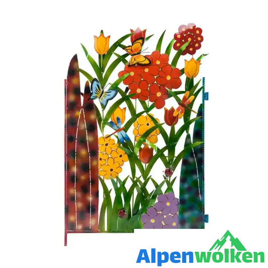 Kreative Blumen-Zaundekoration