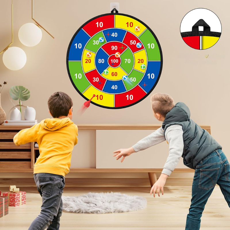 Sandsberg | Großes Kinder-Dartboard mit Haftbällen & Dartpfeilen – PlayTarget