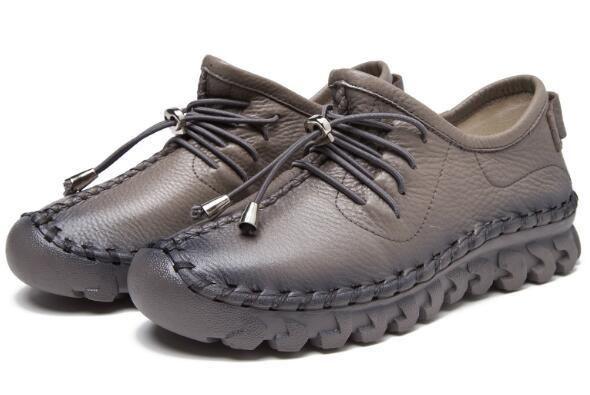 Leder Oxford-Flachschuhe Slipper Damen Freizeit Schuhe