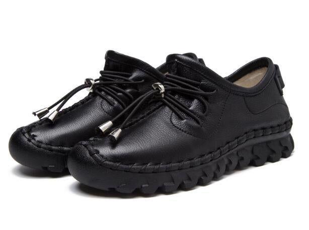 Leder Oxford-Flachschuhe Slipper Damen Freizeit Schuhe