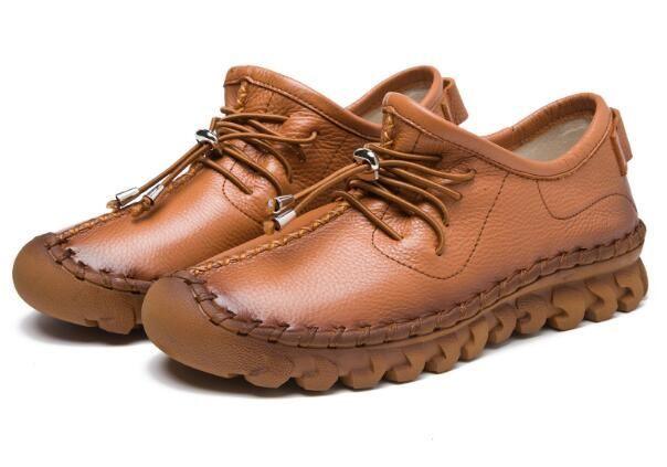 Leder Oxford-Flachschuhe Slipper Damen Freizeit Schuhe