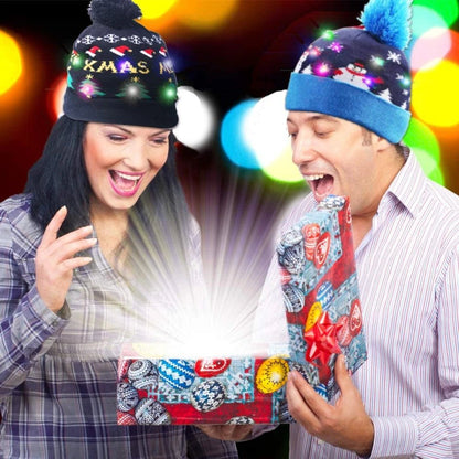 Sandsberg | LED Weihnachtsmütze - Unisex Strickmütze für Weihnachten und Neujahr